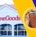 HomeGoods storefront with kitchen towels collage