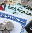 social security card assorted cash and government checks