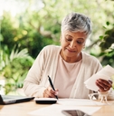 old woman writing