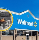 Walmart storefront with fire pit collage
