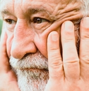 A nervous man close up 
