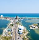 Aerial view of Pensacola Beach on Memorial Day