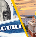 A Social Security image and a Boston city image