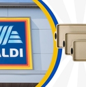 Aldi storefront with baking sheet set