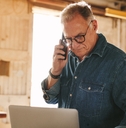 An older man working