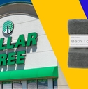 Dollar Tree store with bath towel collage