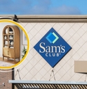 Sam&#x27;s club store with arched bookshelf collage