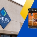 Sam&#x27;s Club logo with sea salt caramels collage