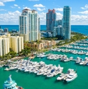 aerial view of miami beach marina