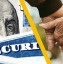 A Social Security image and a senior couple