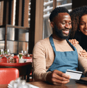 Restaurant owners using credit card online