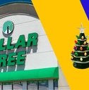Dollar tree store with ceramic Christmas tree