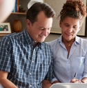 Couple planning retirement