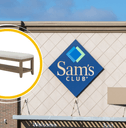 Sam&#x27;s Club store front and product home furniture bench