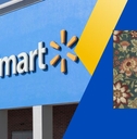 Walmart storefront with accent rug