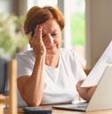 Woman stressed out with bills