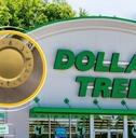 dollar tree storefront and gold holiday charger
