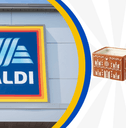 Aldi logo and candle product
