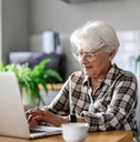 older woman on laptop