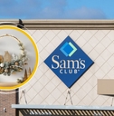 Sam's Club store with holiday wreath