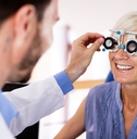 older woman getting eye exam
