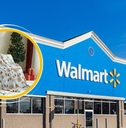 Walmart storefront with holiday blanket