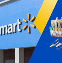 Collage of Walmart storefront and product