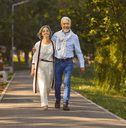 Older couple walking