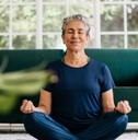 senior woman meditating