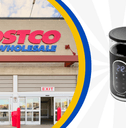 Collage of Costco's storefront and electric kettle product