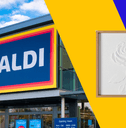 Collage of ALDI storefront and wall art
