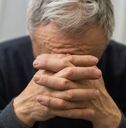 Old man stressed