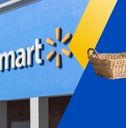 Walmart exterior with storage basket