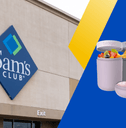 Collage of Sam's Club storefront and Bentgo Snack Cups product
