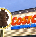 Costco storefront with fur coat