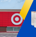 Collage of Target storefront and canister set product
