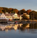 Homes along Mystic River in Connecticut