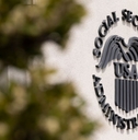 Social Security Administration building and logo