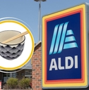 Aldi sign with bowl collage