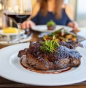 Steak dinner at restaurant