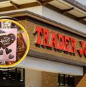 Collage of Trader Joe's storefront and box of heart cookies 