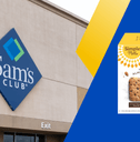 Collage of Sam's Club storefront and a box of cookies product
