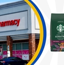 CVS Pharmacy storefront and Starbucks coffee