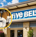 Original image collage of Five Below storefront and a shoe product