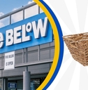 Five Below storefront and woven basket