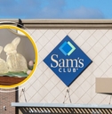 Sam's Club exterior with Easter bunny lights