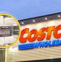 Costco storefront sign with Kirkland Signature socks