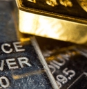 Close-up of gold and silver bars