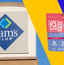 Collage of Sam's Club logo and a IQBar Bites bag
