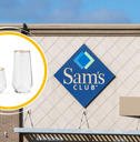 Sam's Club store and glass product collage